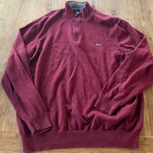 Vineyard Vines Cranberry Quarter Zip Pullover Sweater Size XL